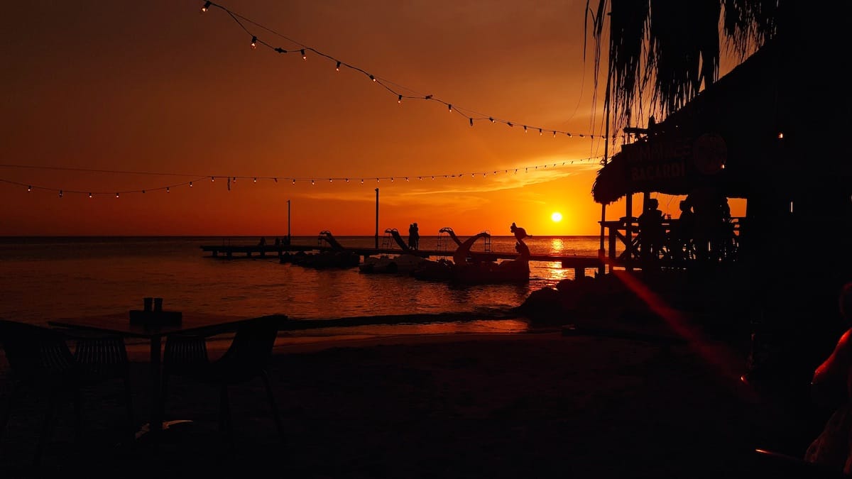 Sonnenuntergang in Piscadera, Curacao