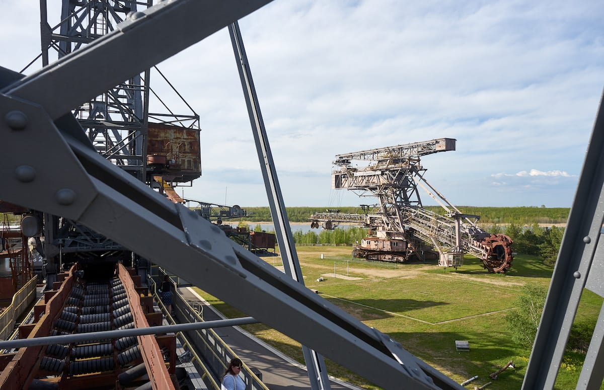 Ferropolis, Blick vom Absetzer Gemini auf den Schaufelradbagger Big Wheel. Foto: Beate Ziehres, Reiselust-Mag