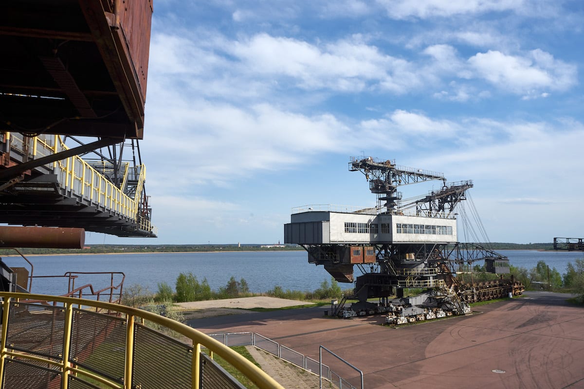 Aussicht vom Absetzer Gemini zum Gremminer See und zum Eimerkettenbagger Mad Max. Foto: Beate Ziehres, Reiselust-Mag