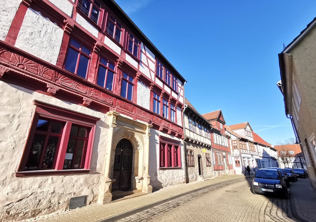 Fachwerkhäuser in der Kybitzstraße. Foto: Beate Ziehres