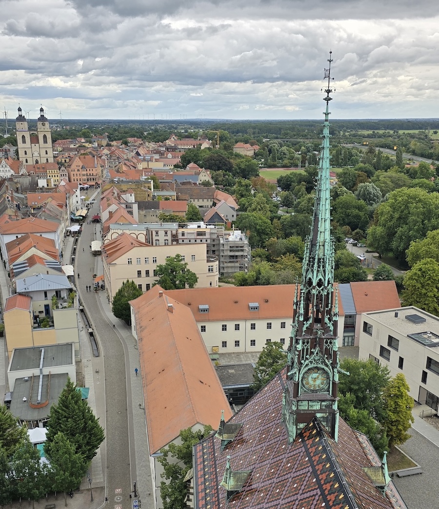 Lutherstadt Wittenberg, Schlosskirche, Blick vom Turm. Foto: Beate Ziehres, Reiselust-Mag