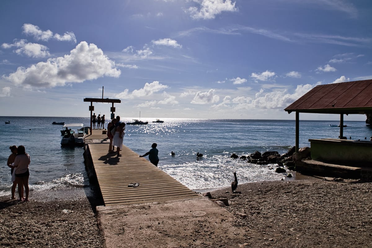 Der Steg am Piskado Strand