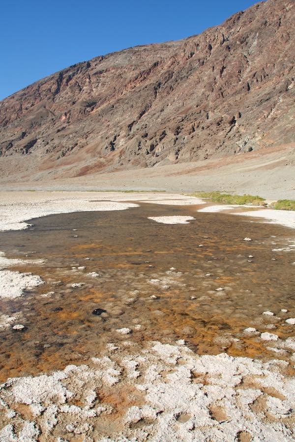 Badwater, Death Valley: Süßwasserbecken im Salzsee: Das Wasser ist verdorben – Foto: Beate Ziehres