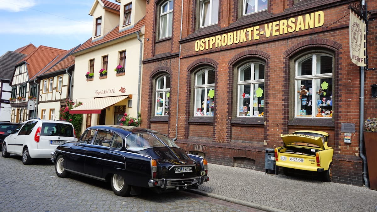 Ladengeschäft Ostprodukte-Versand in Tangermünde, Lange Straße. Foto: Beate Ziehres