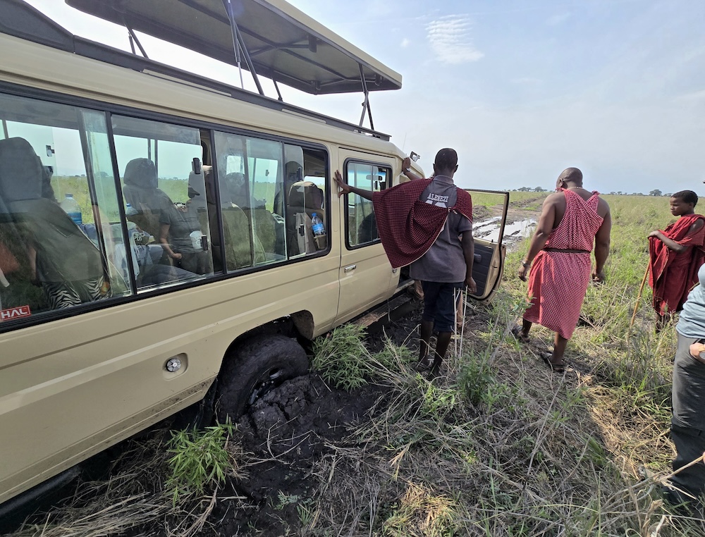 Tarangire Nationalpark Safari: festgefahren. Foto: Beate Ziehres, Reiselust-Mag